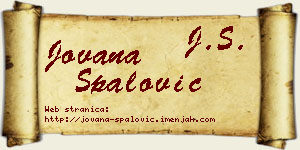 Jovana Spalović vizit kartica